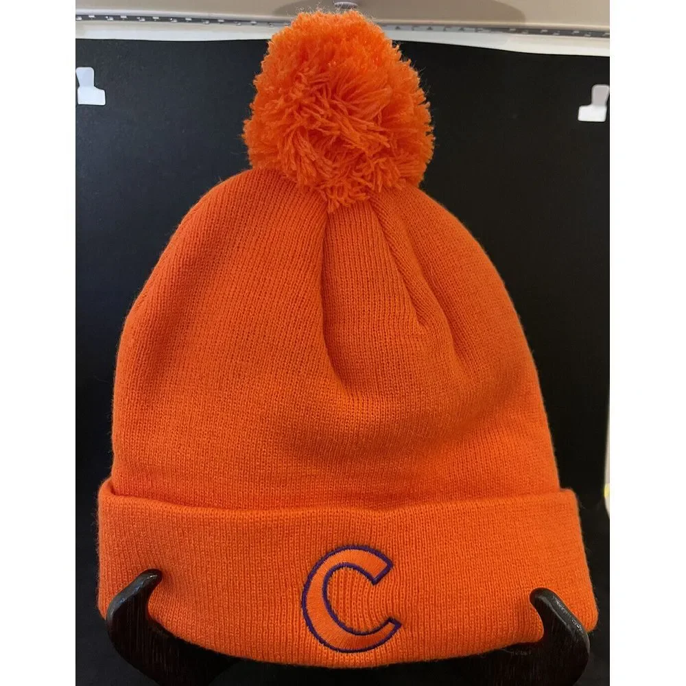 Clemson Tigers Top of the World Cuffed‎ Knit Hat Pom Beanie NWT